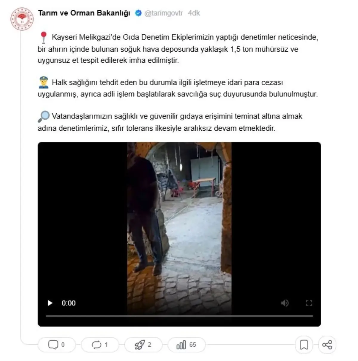 Kayseri'de Mühürsüz Et İmha Edildi