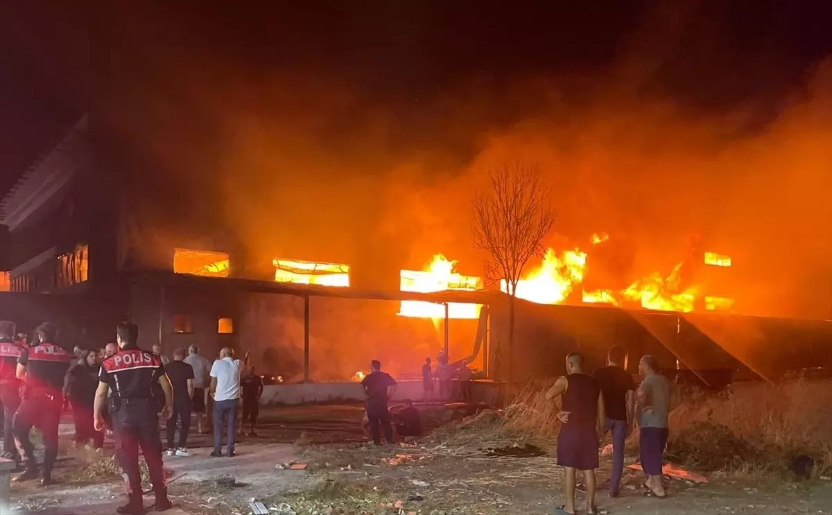 Gaziemir'de Mobilya Fabrikasında Yangın