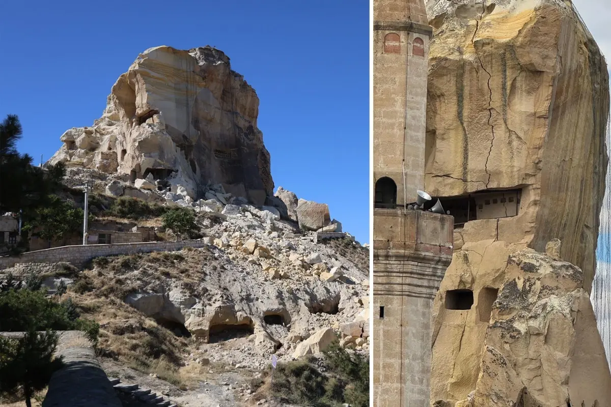 Kapadokya'da Kaya Düşmesi: 3 Ev Tahliye Edildi