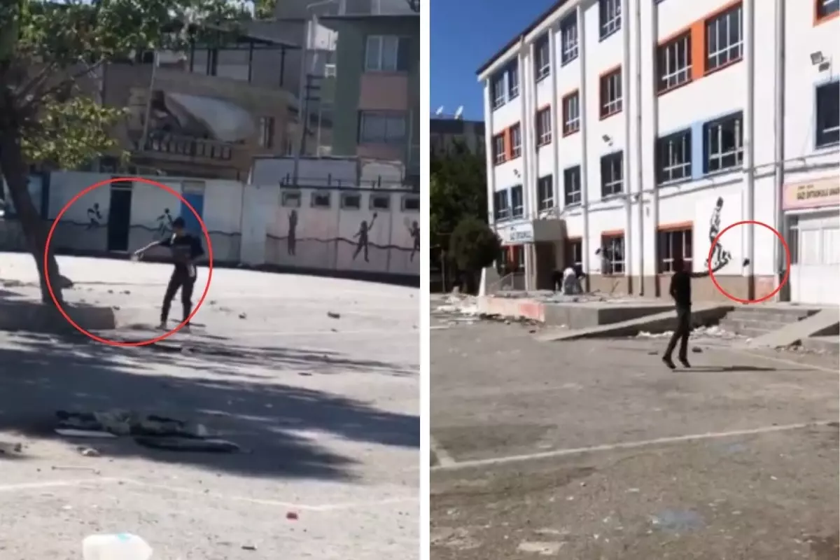 Okula yaptıklarına bakın! Camları kırdılar, ağacı yakmaya çalıştılar