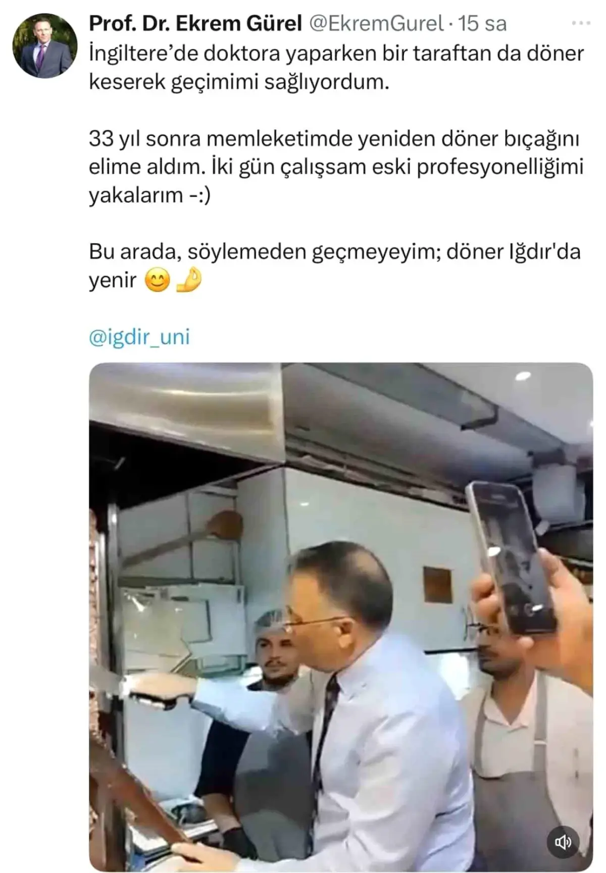 Rektör Gürel Dönerci Tezgahında
