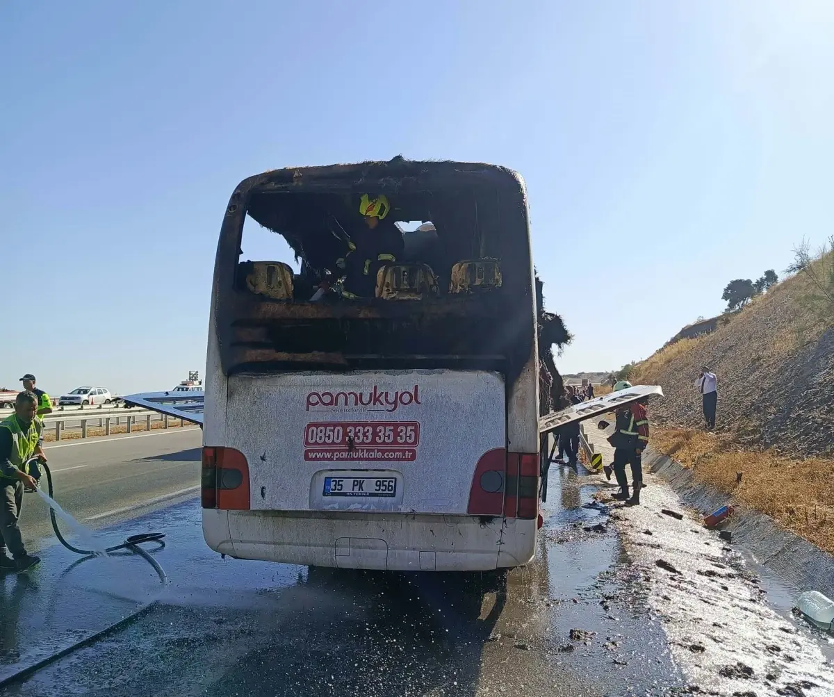 Köşk'te Otobüs Yangını: 28 Yolcu Tahliye Edildi