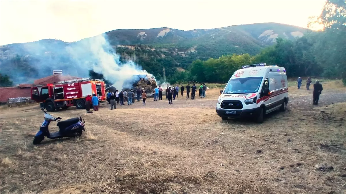Taşova'da Yangın: Bin Balya Saman ve Araç Kül Oldu