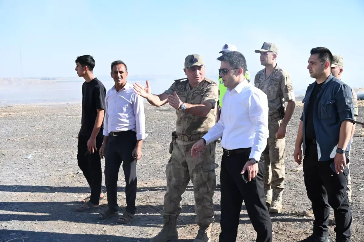 Derik'te Mısır Balyaları Yangını