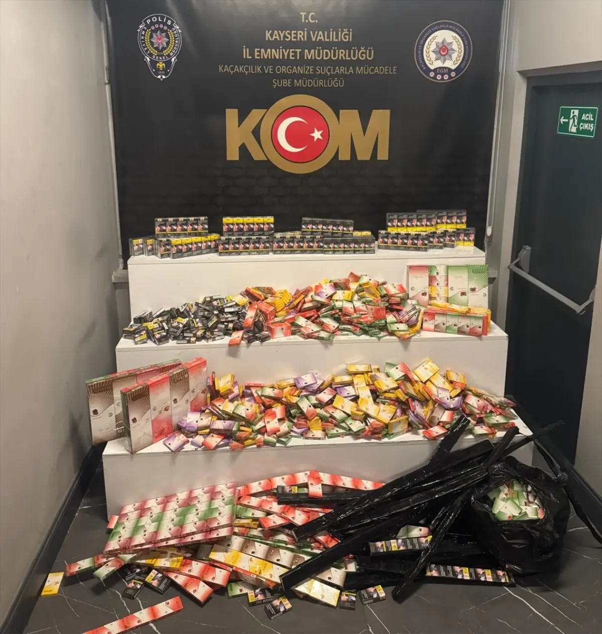 Kayseri'de 2.250 Kaçak Sigara Ele Geçirildi