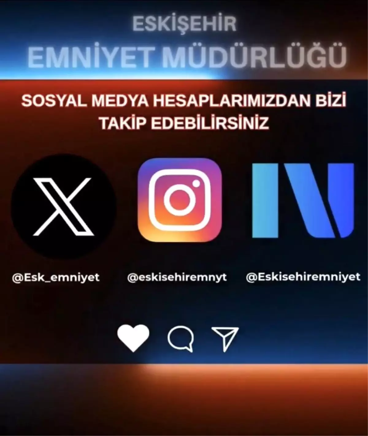 Eskişehir Emniyeti'nin Yeni Sosyal Medya Hesapları
